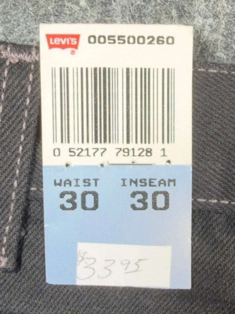 Levi's 550 Jeans Mens 30x30 Black Relaxed Vintage 90s Tapered 550-0260 NWT